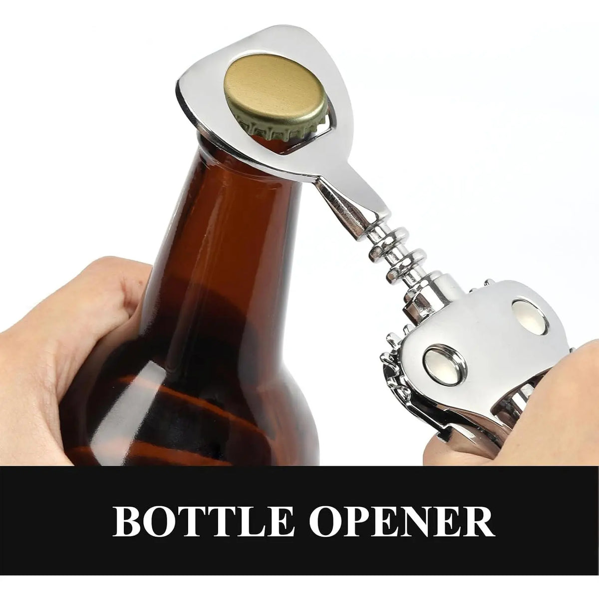 Multifunctional Bottle Opener with Handle and Screw, Kitchen & Home Bar Accessory